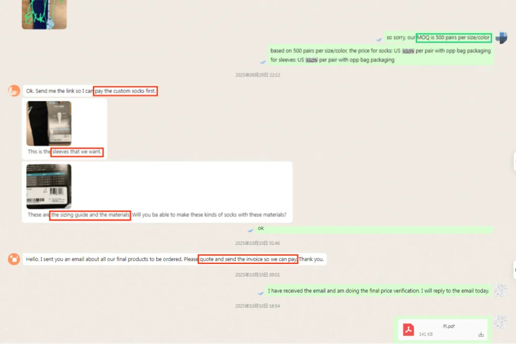 CS case 1 satisfied with our samples and other interest compression products like compression sleeves