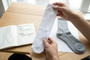 Crew socks for everyday fit and shaped product positioning