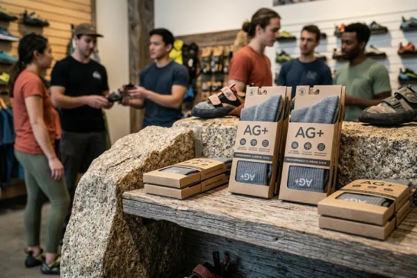 Brands and retailers using anti odor climbing socks as a product selling point