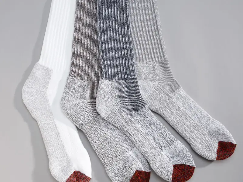 Work socks feature reinforced seamless stitching at the toe