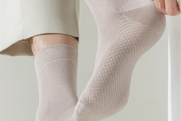 Close-up view highlighting reinforced heel and toe construction