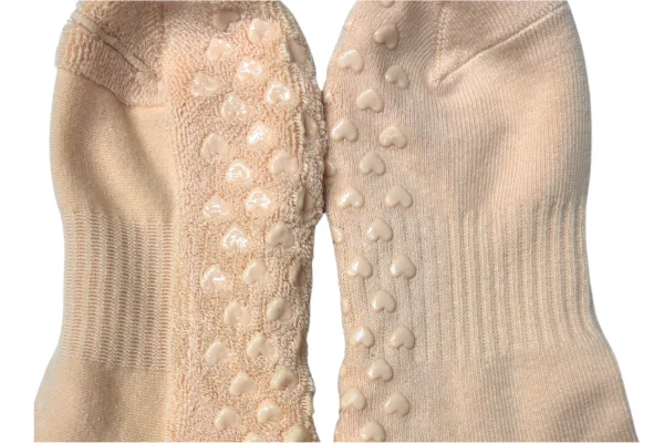 Smooth Cotton Grip Socks with Heart Grips