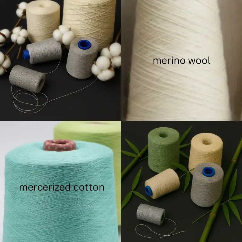 Various yarn spools showcasing high quality materials options for custom dress socks