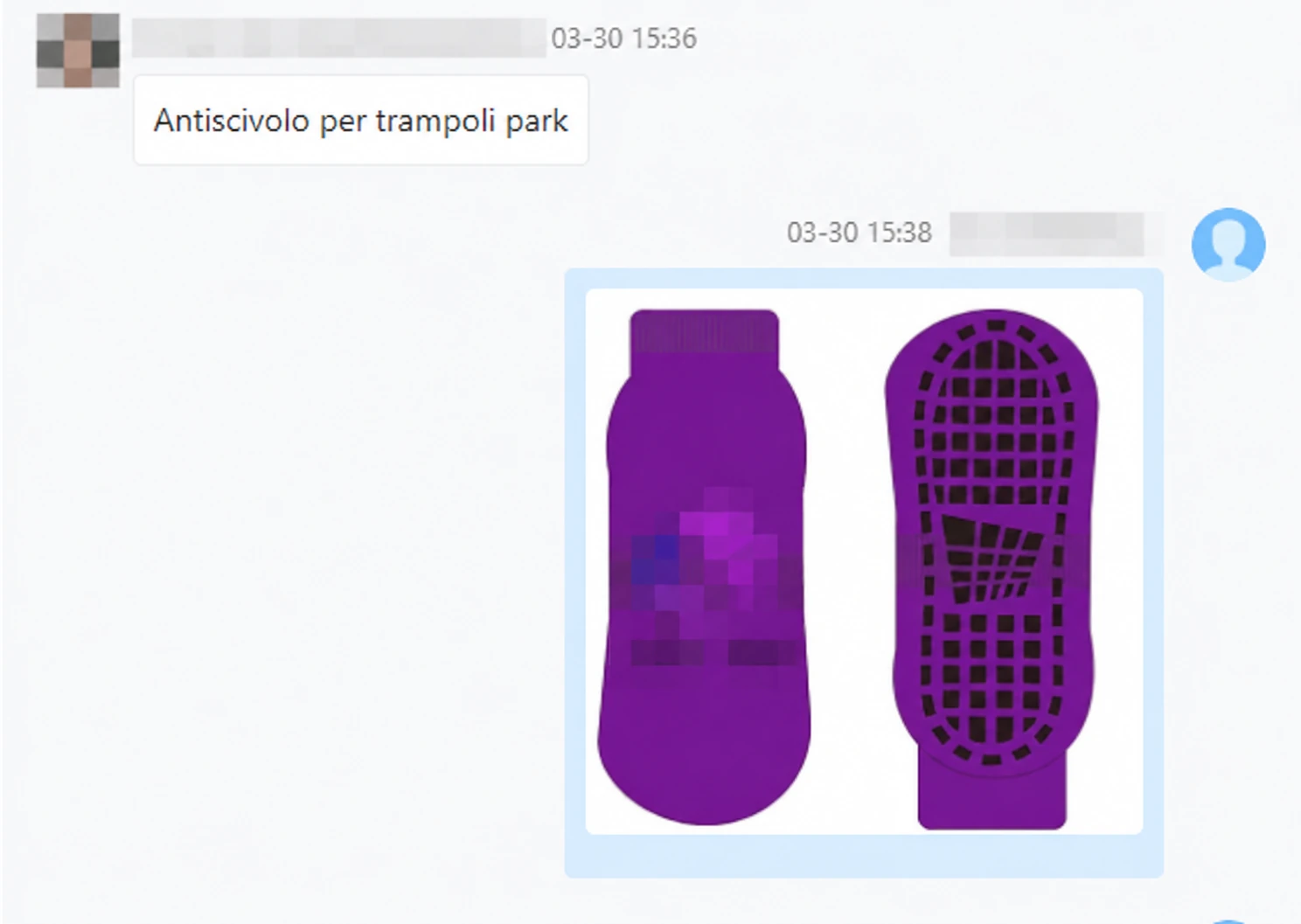 Project design mockup showing the sock upper and grip sole, with customer branding softened