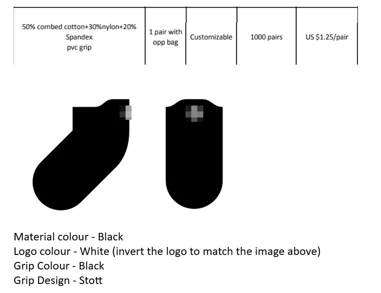 Case study Short style spec yoga grip sock